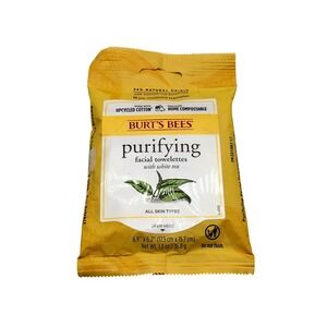 Burt's Bees Purifying Facial Towelettes White Tea 10 Count Pre-Moistened Wipes‎